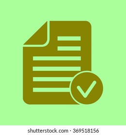 Document  with Ok  icon.