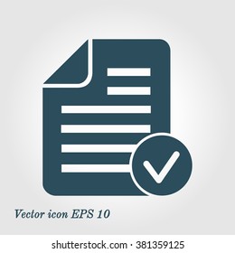 Document  with Ok  icon.