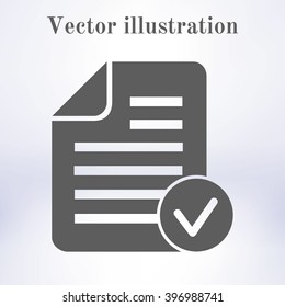 Document  with Ok  icon.