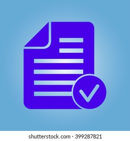 Document  with Ok  icon.