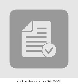 Document  with Ok  icon.