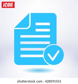 Document  with Ok  icon.