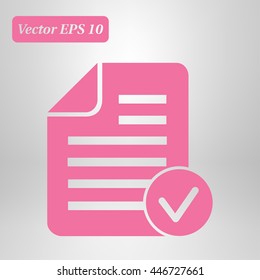 Document  with Ok  icon.