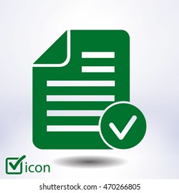 Document  with Ok  icon.