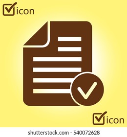 Document  with Ok  icon.