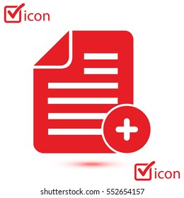 Document  with Ok  icon. Add paper. Attach page.