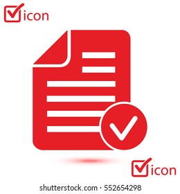 Document  with Ok  icon. Add paper. Attach page.