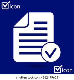 Document  with Ok  icon. Add paper. Attach page.