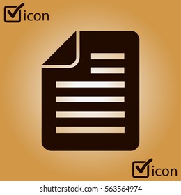 Document  with Ok  icon. Add paper. Attach page.