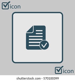 Document  with Ok  icon. Add paper. Attach page.