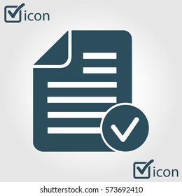 Document  with Ok  icon. Add paper. Attach page.
