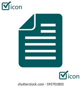 Document  with Ok  icon. Add paper. Attach page.