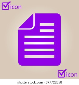 Document  with Ok  icon. Add paper. Attach page.