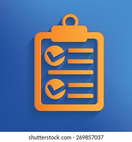 Document on blue background,clean vector