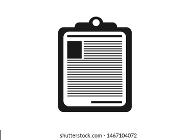 Document on the clipboard black icon 