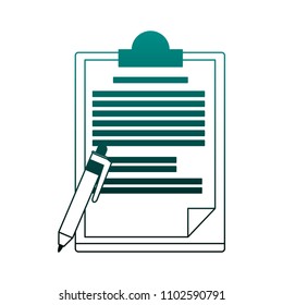 Document on clipboard in blue lines