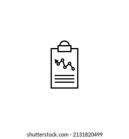 Dokument auf Zwischenablage. Vektorumrisssymbol im flachen Stil. Geeignet für Webseiten, Banner, Bücher, Werbung etc. Line Symbol der Fortschrittszeile auf der Zwischenablage 