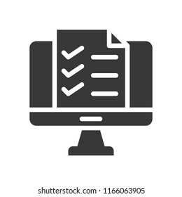 document on computer desktop screen, education or business concept