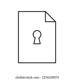 Document on the lock. Vector icon