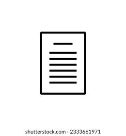 Document On White Background For Graphic And Web Design. Simple vector sign. Internet concept symbol for website button or mobile app