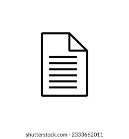 Document On White Background For Graphic And Web Design. Simple vector sign. Internet concept symbol for website button or mobile app