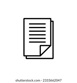 Document On White Background For Graphic And Web Design. Simple vector sign. Internet concept symbol for website button or mobile app