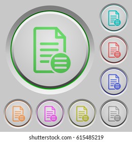 Document options color icons on sunk push buttons