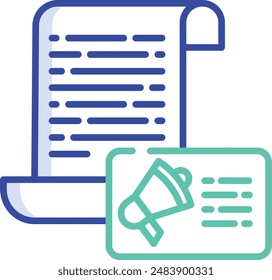 document outline color vector illustration