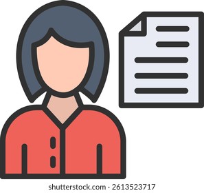 Document Outline Filled Style Icon