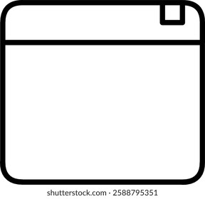 The Document Outline Icon is a minimalist vector symbol representing file storage and organization, ideal for file management systems, cloud platforms, productivity apps, UI UX design, business