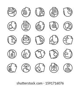 Document outline icon set. Vector and Illustration.