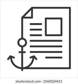 Document Outline Icon Vector Illustration