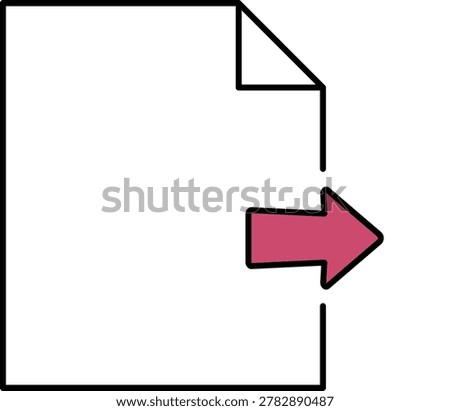 Document outline red arrow right