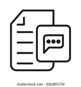 Icono del vector de esquema del documento. Ilustración De Un Vector De Estroque Sobre Un Fondo Blanco. De App Y Website.