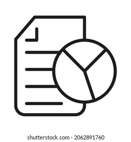 Dokument Umrisslinie Vektorsymbol. Illustration eines Schlaganfalls auf weißem Hintergrund. Von der App und Website.