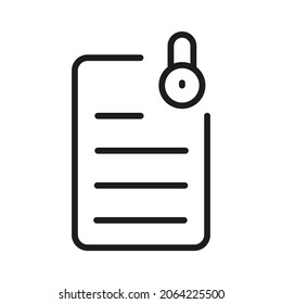 Icono del vector de esquema del documento. Ilustración De Un Vector De Estroque Sobre Un Fondo Blanco. De App Y Website.