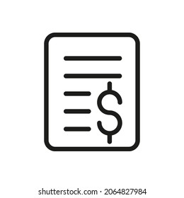 Icono del vector de esquema del documento. Ilustración De Un Vector De Estroque Sobre Un Fondo Blanco. De App Y Website.