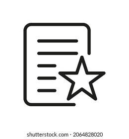 Dokument Umrisslinie Vektorsymbol. Illustration eines Schlaganfalls auf weißem Hintergrund. Von der App und Website.