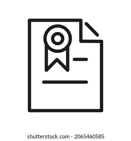 Icono del vector de esquema del documento. Ilustración De Un Vector De Estroque Sobre Un Fondo Blanco. De App Y Website.