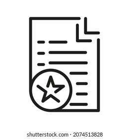 Document Outline Vector  Icon. Illustration Of A Stroke Vector On A White Background. From App And Website