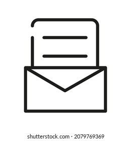Dokument Umrisslinie Vektorsymbol. Illustration eines Schlaganfalls auf weißem Hintergrund. Von der App und Website