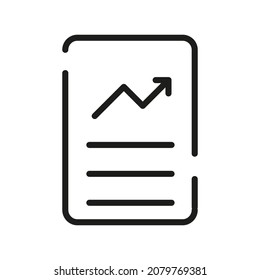 Dokument Umrisslinie Vektorsymbol. Illustration eines Schlaganfalls auf weißem Hintergrund. Von der App und Website