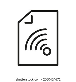 Icono del vector de esquema del documento. Ilustración De Un Vector De Estroque Sobre Un Fondo Blanco. Desde Aplicación Y Sitio Web