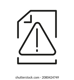 Icono del vector de esquema del documento. Ilustración De Un Vector De Estroque Sobre Un Fondo Blanco. Desde Aplicación Y Sitio Web