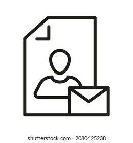Dokument Umrisslinie Vektorsymbol. Illustration eines Schlaganfalls auf weißem Hintergrund. Von der App und Website