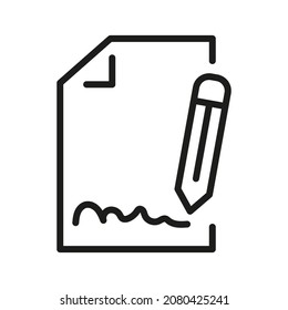 Document Outline Vector  Icon. Illustration Of A Stroke Vector On A White Background. From App And Website