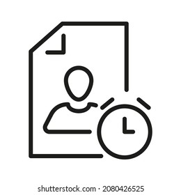 Dokument Umrisslinie Vektorsymbol. Illustration eines Schlaganfalls auf weißem Hintergrund. Von der App und Website