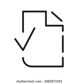 Icono del vector de esquema del documento. Ilustración De Un Vector De Estroque Sobre Un Fondo Blanco. Desde Aplicación Y Sitio Web