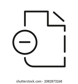 Icono del vector de esquema del documento. Ilustración De Un Vector De Estroque Sobre Un Fondo Blanco. Desde Aplicación Y Sitio Web