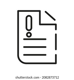 Icono del vector de esquema del documento. Ilustración De Un Vector De Estroque Sobre Un Fondo Blanco. Desde Aplicación Y Sitio Web
